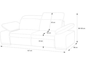 Miniaturka 2 - Sofa Odelia – rysunek wymiarowy i gabaryty