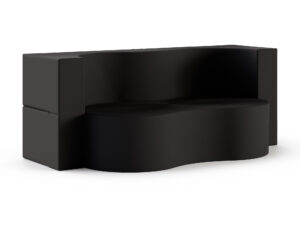 Miniaturka 8 - Sofa ogrodowa rozkładana Sofaluna — tkanina wodoodporna w kolorze czarnym, na białym tle