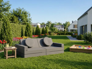 Miniaturka 1 - Sofa ogrodowa Sofavella z funkcją leżanki — w ogrodzie, kolor grafitowy