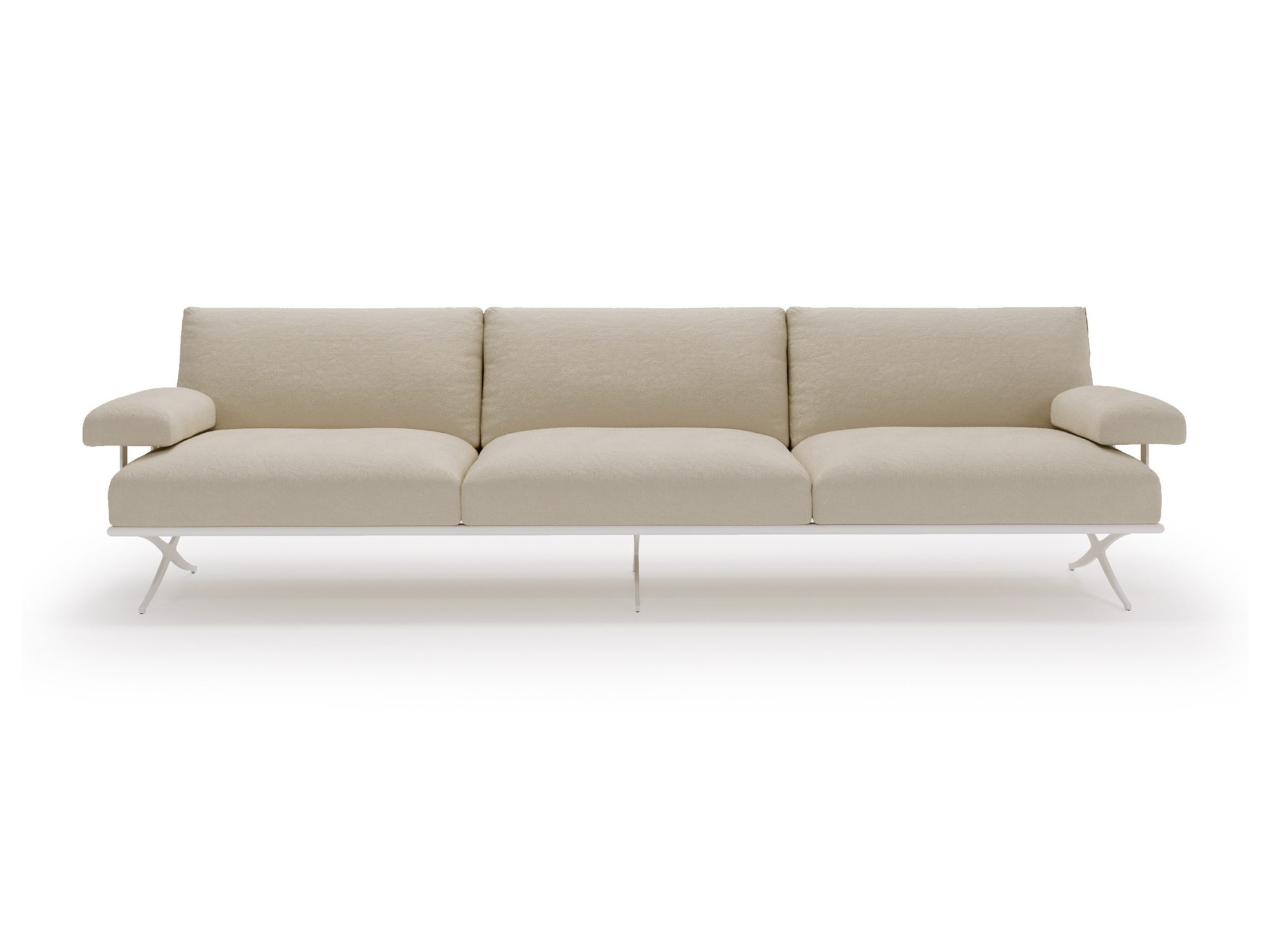 Sofa ogrodowa trzyosobowa Celestra 245 cm beżowa — widok z przodu