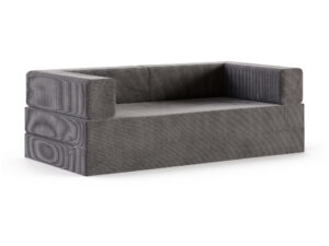 Miniaturka 5 - Sofa piankowa rozkładana Pianora — sztruks w kolorze grafitowym, na białym tle