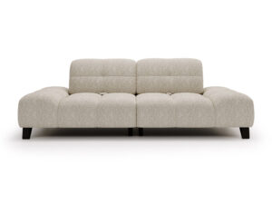 Miniaturka 7 - Sofa Pivora Maxi z przodu, kremowe obicie i metalowe nóżki na białym tle