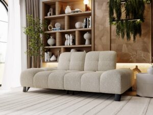 Miniaturka 6 - Sofa Pivora Mini w przykładowej aranżacji salonu z kremowym obiciem