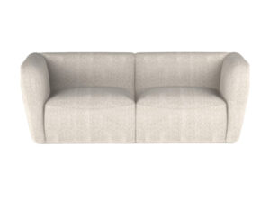 Miniaturka 6 - Dwuosobowa sofa Rovelia 214 cm w jasnej tkaninie na białym tle