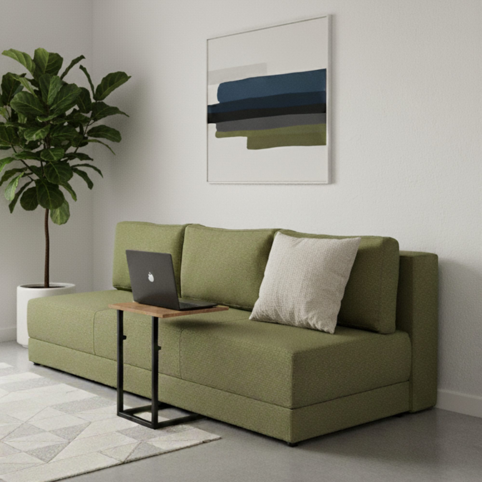 Zielona sofa Arcalino w salonie