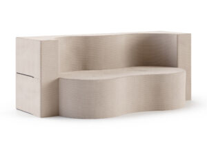 Miniaturka 15 - Sofa rozkładana modułowa Verluna — sztruks w kolorze beżowym, na białym tle