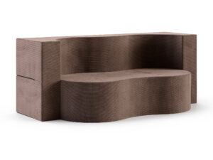 Miniaturka 2 - Sofa rozkładana modułowa Verluna — sztruks w kolorze brązowym, na białym tle