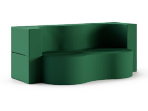 Miniaturka 14 - Sofa rozkładana modułowa Verluna — tkanina wodoodporna w kolorze zielonym, na białym tle