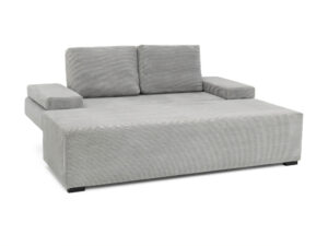 Miniaturka 2 - Sofa rozkładana Sofelia z pojemnikiem — rozkładanie, widok pod kątem, na białym tle