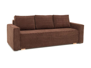 Miniaturka 7 - Sofa rozkładana Soflina — sztruks w kolorze brązowym, na białym tle