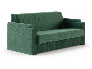 Miniaturka 5 - Sofa rozkładana Sztrava z materacem i stelażem — sztruks w kolorze zielonym, na białym tle