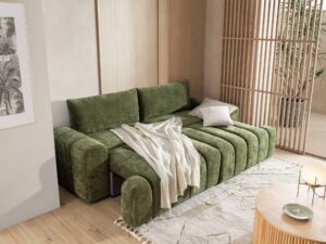Miniaturka 5 - Sofa Dorvessa rozłożona w jasnym salonie