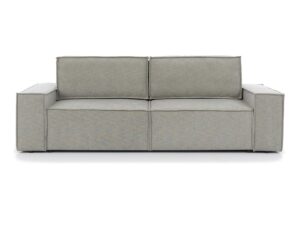 Miniaturka 6 - Sofa rozkładana Mervino 258 cm w jasnoszarej tkaninie na białym tle