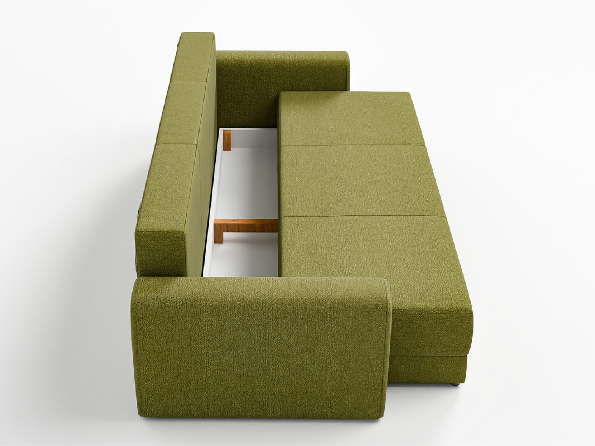 Sofa rozkładana ze skrzynią Arcavero 230 cm w aranżacji wnętrza 4
