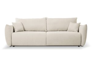 Miniaturka 9 - Sofa Sandrino 240 cm – jasna tapicerka i miękkie poduszki, widok z przodu
