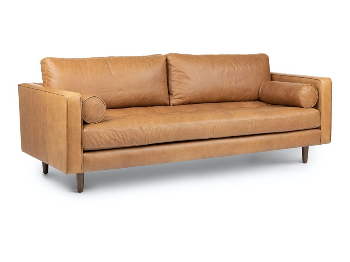 Sofa skórzana Luxerio 220 cm brązowa