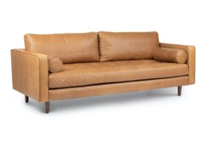 Miniaturka 5 - Sofa skórzana Luxerio 220 cm brązowa