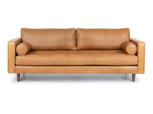 Miniaturka 3 - Sofa skórzana Luxerio 220 cm brązowa – zdjęcie 4