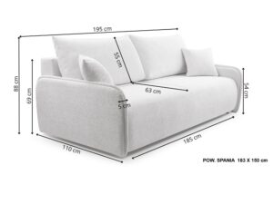 Miniaturka 3 - Sofa Suvella – wymiary 195 × 110 × 88 cm