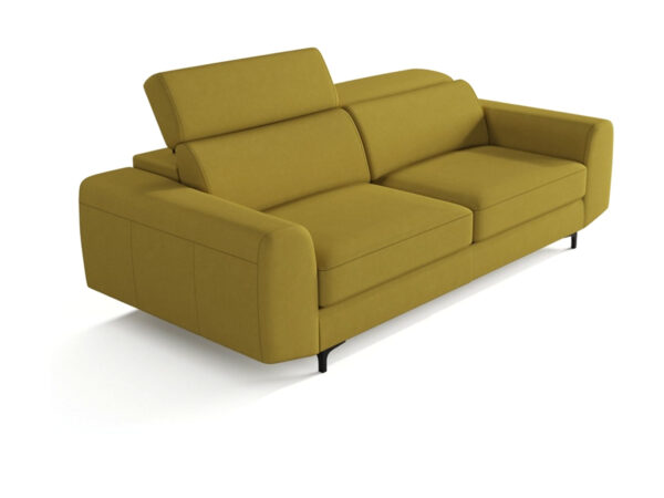 Sofa tapicerowana Retrovano 250 cm w stylu retro – widok na białym tle