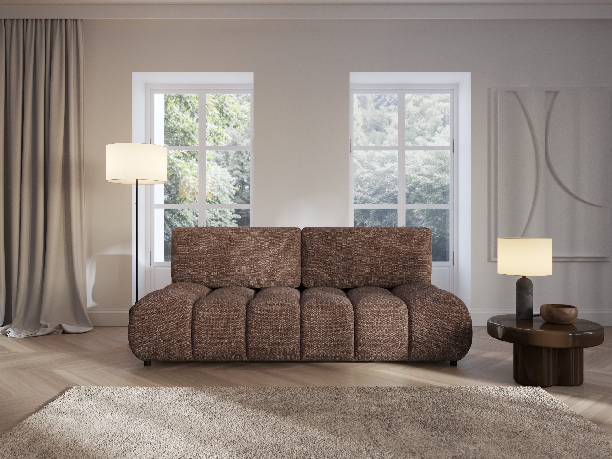 Sofa Ternano – aranżacja salonu z tapicerowaną sofą