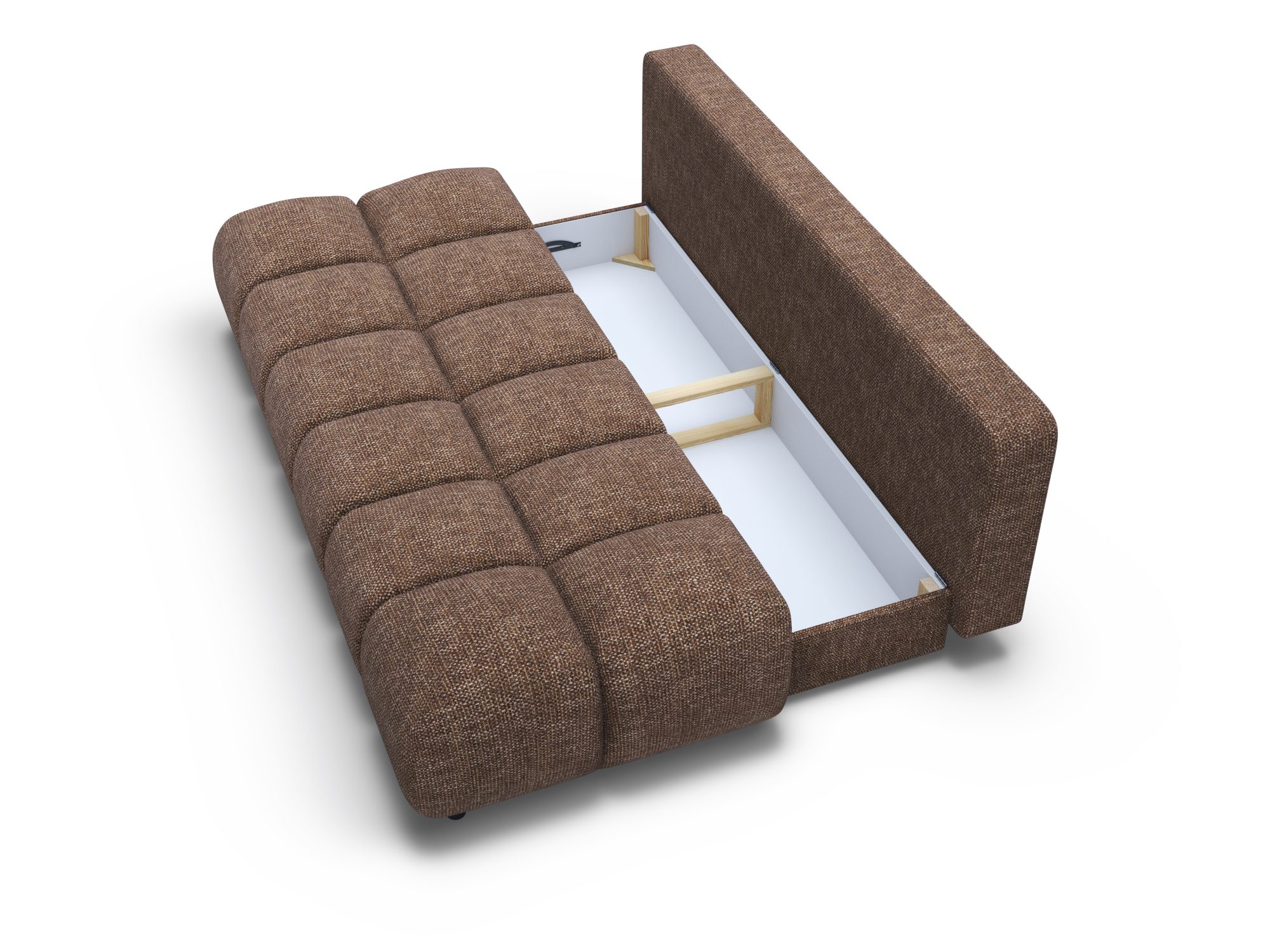 Sofa Ternano – otwarty schowek na pościel pod siedziskiem