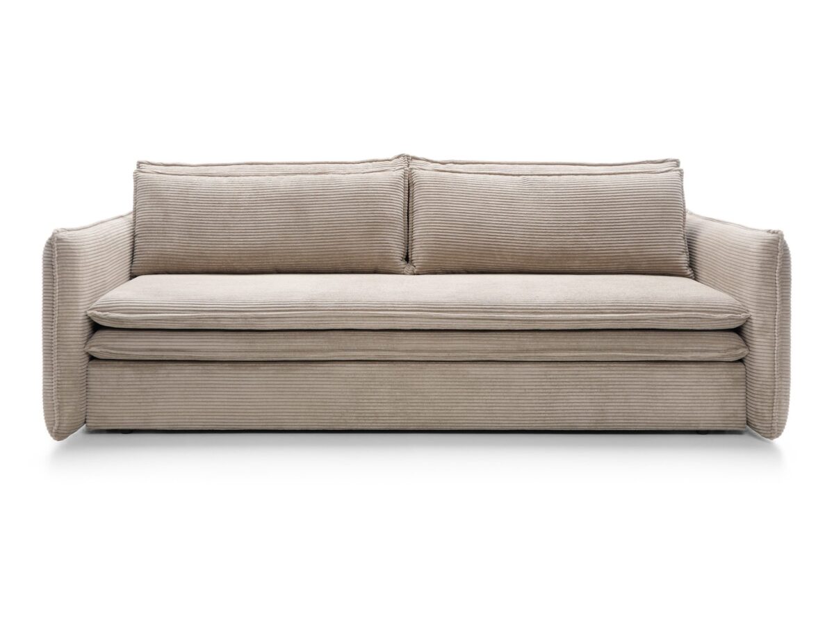 Sofa z funkcją spania i pojemnikiem Tiliano Slim 229 × 103 cm w tapicerce do wyboru