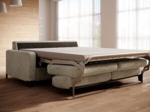 Miniaturka 3 - Rozłożona sofa Tinvero przygotowana do snu w salonie
