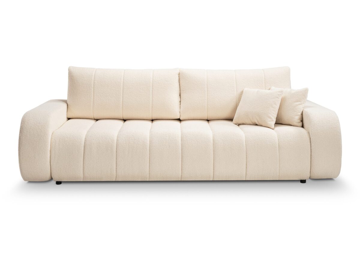 Sofa z funkcją spania i pojemnikiem Tobiano 248 cm – tkanina do wyboru