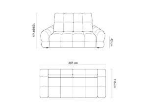 Miniaturka 5 - Sofa Tolvaro elektryczna rysunek wymiarowy