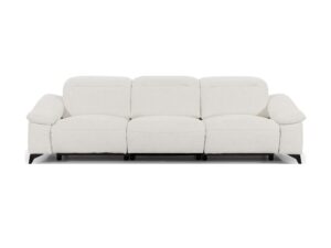 Miniaturka 4 - Sofa trzyosobowa Nelvaro 279 cm z regulowanymi zagłówkami na białym tle – widok z przodu