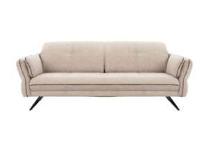 Miniaturka 4 - Sofa trzyosobowa Terlavio 227 cm na metalowych płozach – widok z przodu na białym tle