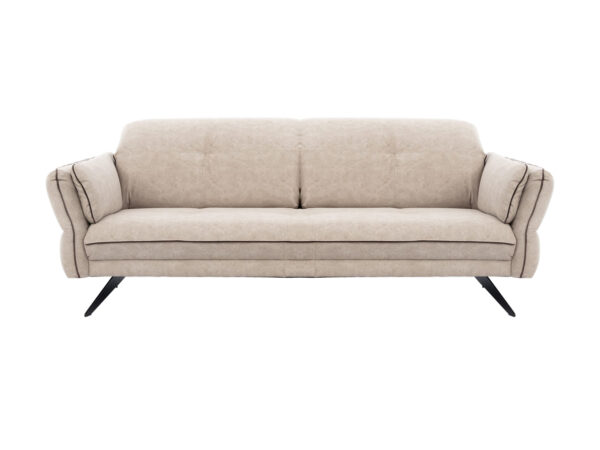 Sofa trzyosobowa Terlavio 227 cm na metalowych płozach – widok z przodu na białym tle