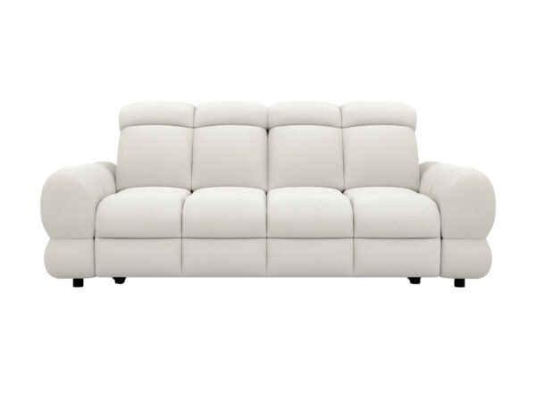 Sofa trzyosobowa z elektrycznym wysuwem Tolvaro 207 cm na białym tle – widok z przodu