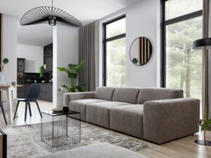 Miniaturka 2 - Sofa trzyosobowa z miękkim siedziskiem Astrevia 285 cm w aranżacji wnętrza 2