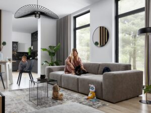 Miniaturka 3 - Sofa trzyosobowa z miękkim siedziskiem Astrevia 285 cm w aranżacji wnętrza 3