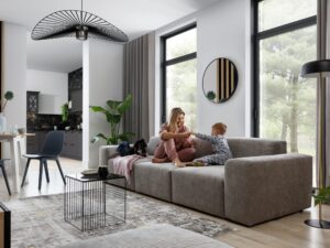 Miniaturka 4 - Sofa trzyosobowa z miękkim siedziskiem Astrevia 285 cm w aranżacji wnętrza 4