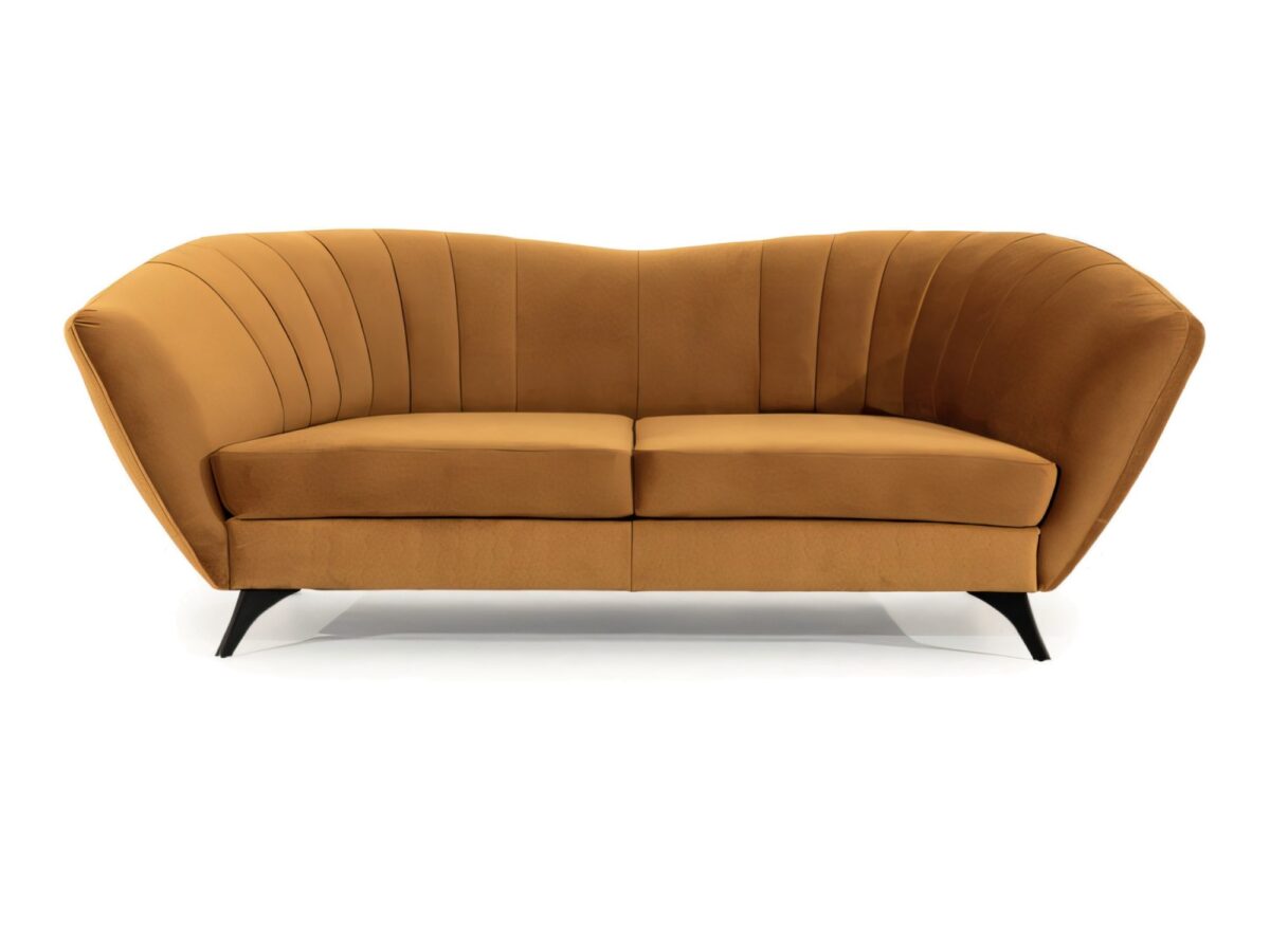 Sofa trzyosobowa z muszlowym oparciem Anvelio 240 cm