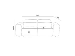 Miniaturka 3 - Sofa Vermaro – rysunek z wymiarami