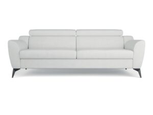 Miniaturka 4 - Sofa trzyosobowa Vigando 221 cm w białej tkaninie na białym tle