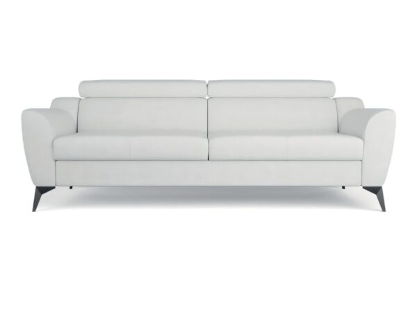 Sofa trzyosobowa Vigando 221 cm w białej tkaninie na białym tle