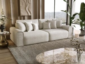 Miniaturka 6 - Sofa rozkładana Venaro w aranżacji przestronnego salonu z kremowym obiciem