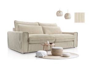 Miniaturka 2 - Sofa Whisko w salonie ze stolikiem i pufami