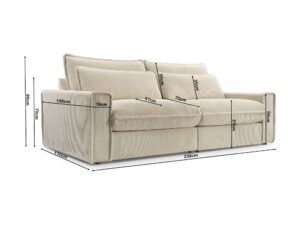 Miniaturka 5 - Sofa Whisko – wymiary 238 × 110 × 90 cm, wysokość siedziska 51 cm