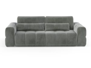 Miniaturka 6 - Sofa Lagvero 260 cm z elektrycznym wysuwem, szara, z przodu na białym tle