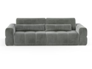 Miniaturka 6 - Sofa Lagvero 290 cm z funkcją spania, szara, z przodu na białym tle