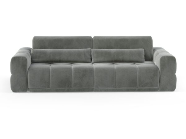 Sofa Lagvero 290 cm z funkcją spania, szara, z przodu na białym tle