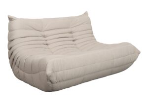 Miniaturka 6 - Sofa dwuosobowa Zenith jasnobeżowa 130 cm, widok z przodu