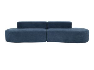 Miniaturka 1 - Granatowa sofa Zenith z dwusegmentowym oparciem widok z przodu