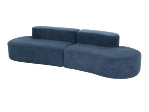 Miniaturka 2 - Sofa Zenith granatowa w ujęciu bocznym pod kątem